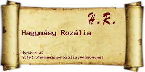 Hagymásy Rozália névjegykártya
